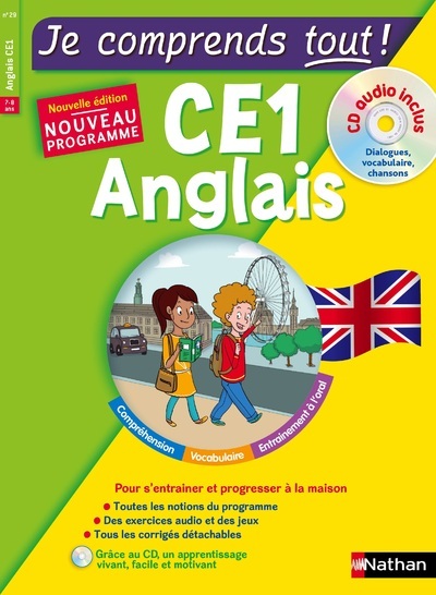 Je comprends tout ! Anglais CE1 + CD Audio inclus - Sandrine Guillore-Chotard - NATHAN