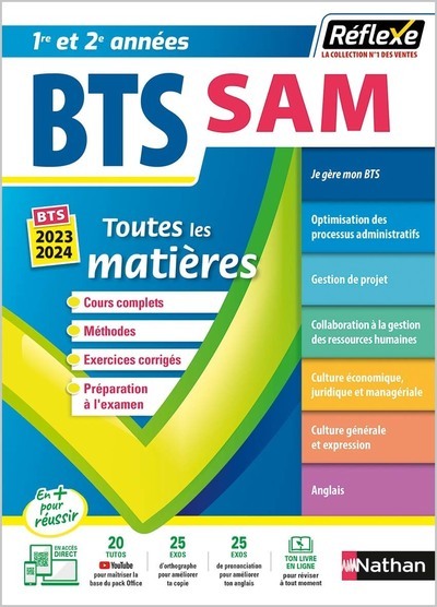BTS SAM Support à l'action managériale - BTS SAM 1 et 2 (Toutes les matières - Réflexe N°9) - Pascal Besson, Daniel Bonnet-Piron, Marie-José Chacon Benito, Christel Pommier, Corinne Carmona, Laurence Garnier, Sandrine Lecas, Bernard Leconte, Géraldine Ric