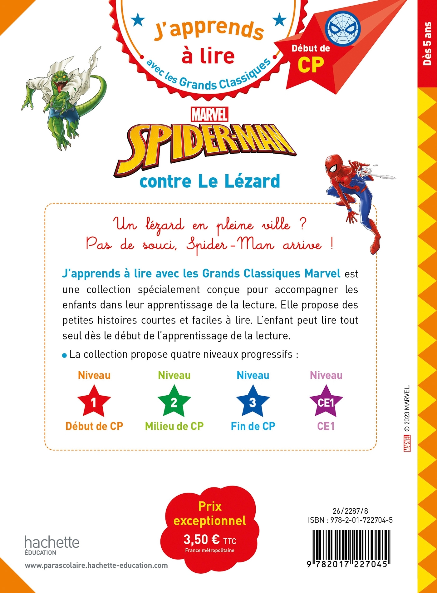 Disney - Marvel - Spider-Man contre Le Lézard, CP Niveau 1 - Isabelle Albertin - HACHETTE EDUC