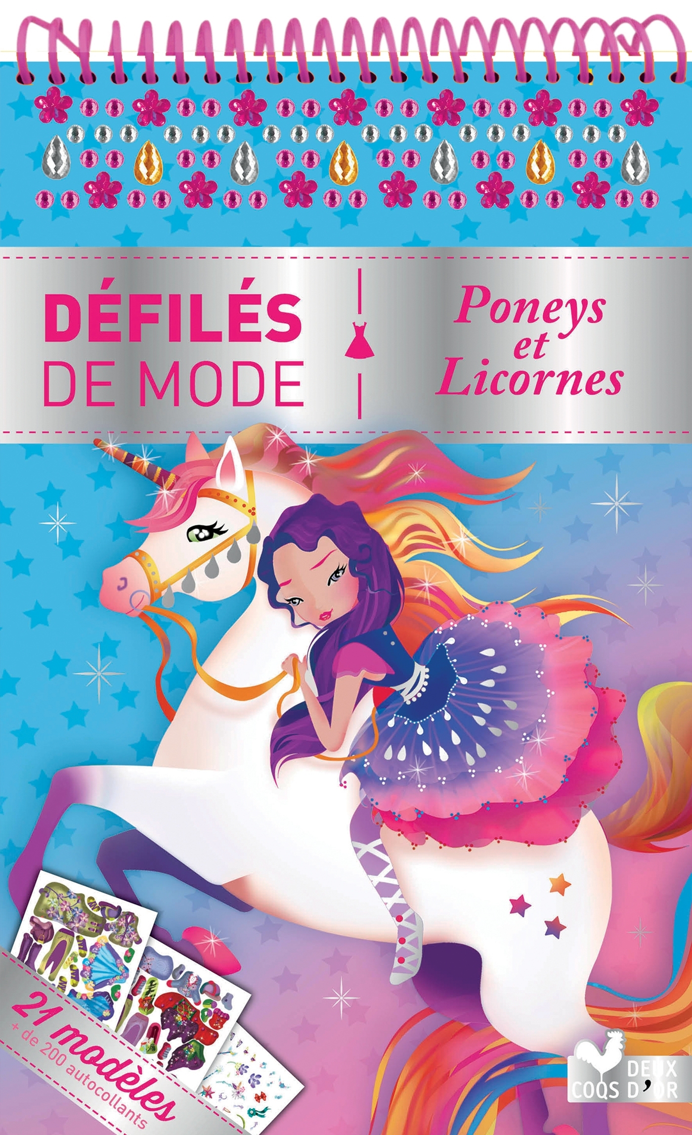 Poneys et licornes - Bloc spirale - ZILIZ ANNA - DEUX COQS D OR