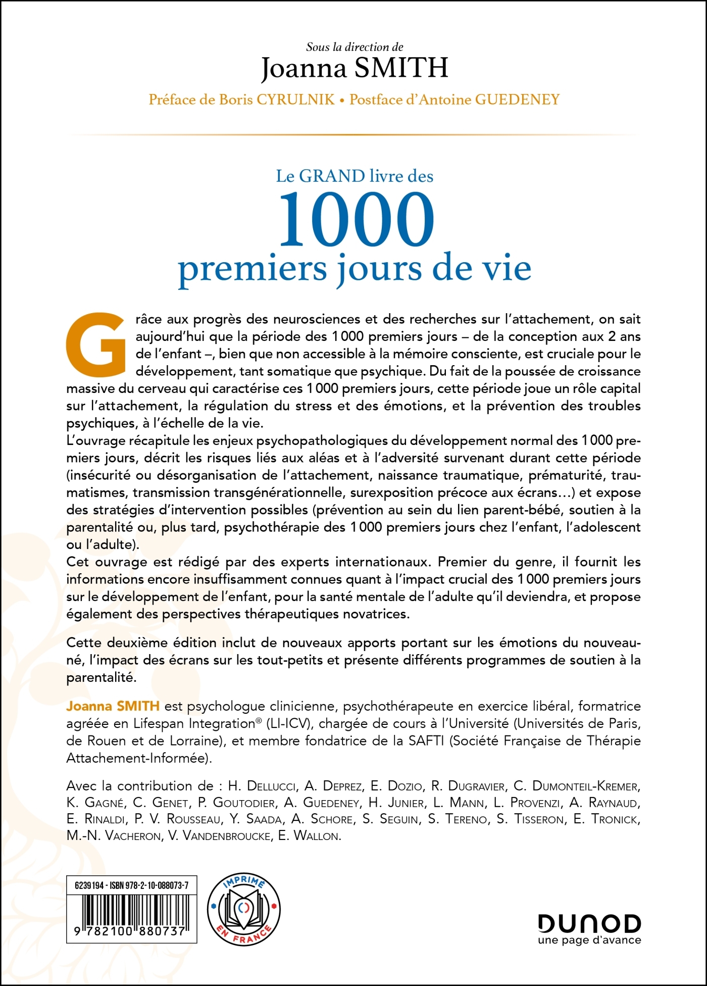 Le GRAND livre des 1000 premiers jours de vie - 2e éd. - Joanna Smith - DUNOD
