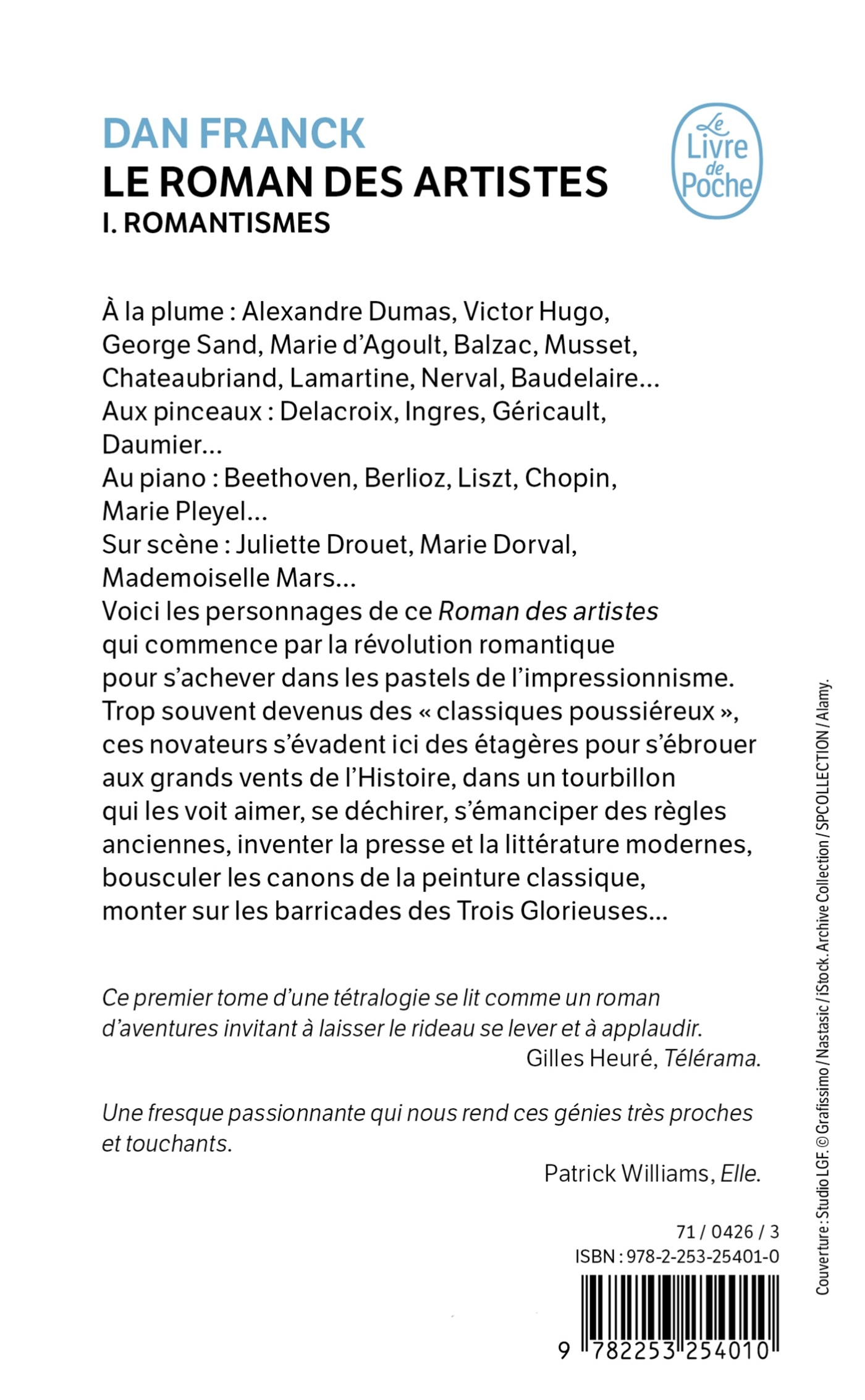 Le Roman des artistes - Dan Franck - LGF