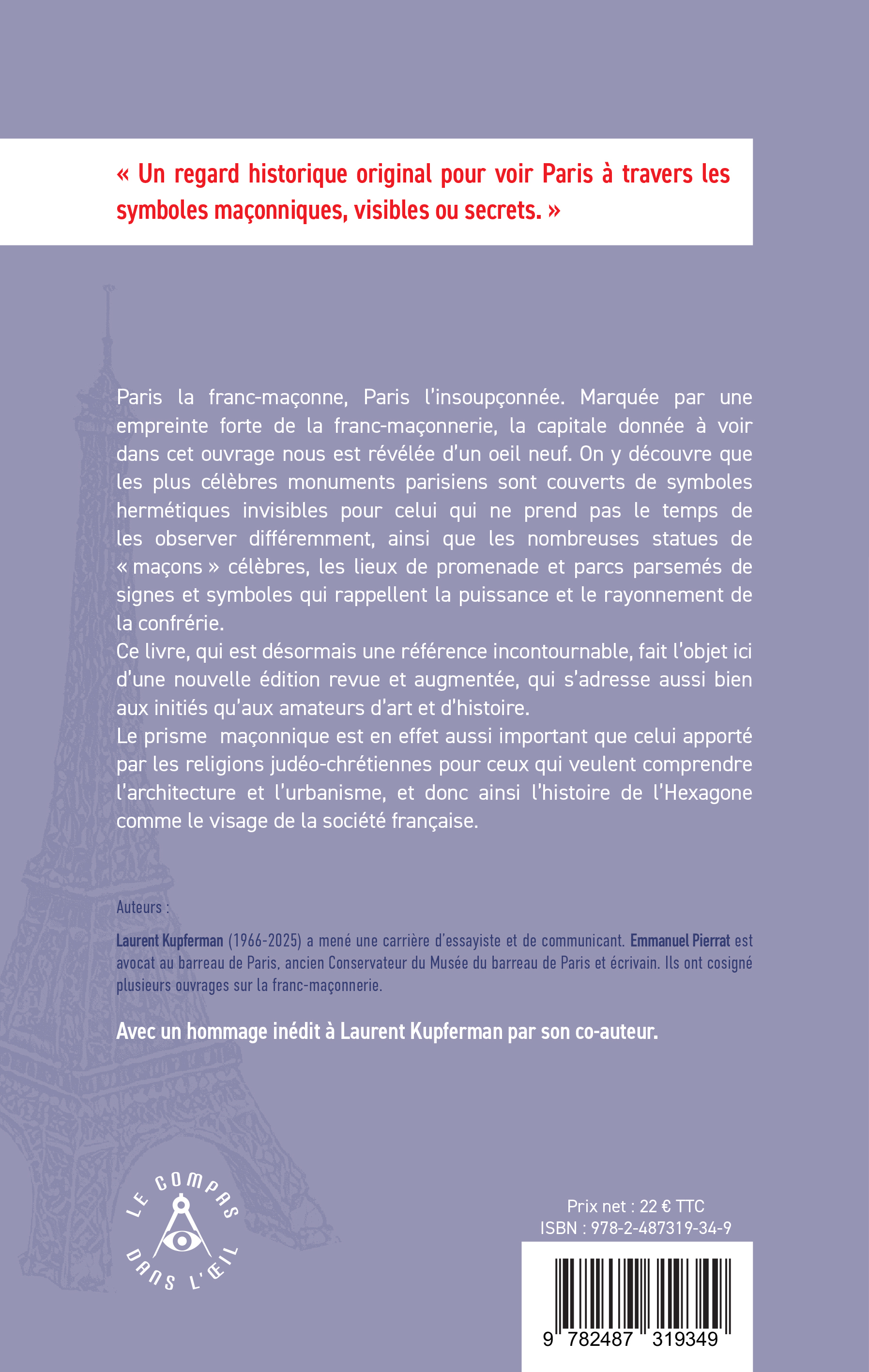 Le Paris des francs-maçons -  pierrat emmanuel, Emmanuel Pierrat, Laurent Kupferman - COMPAS OEIL