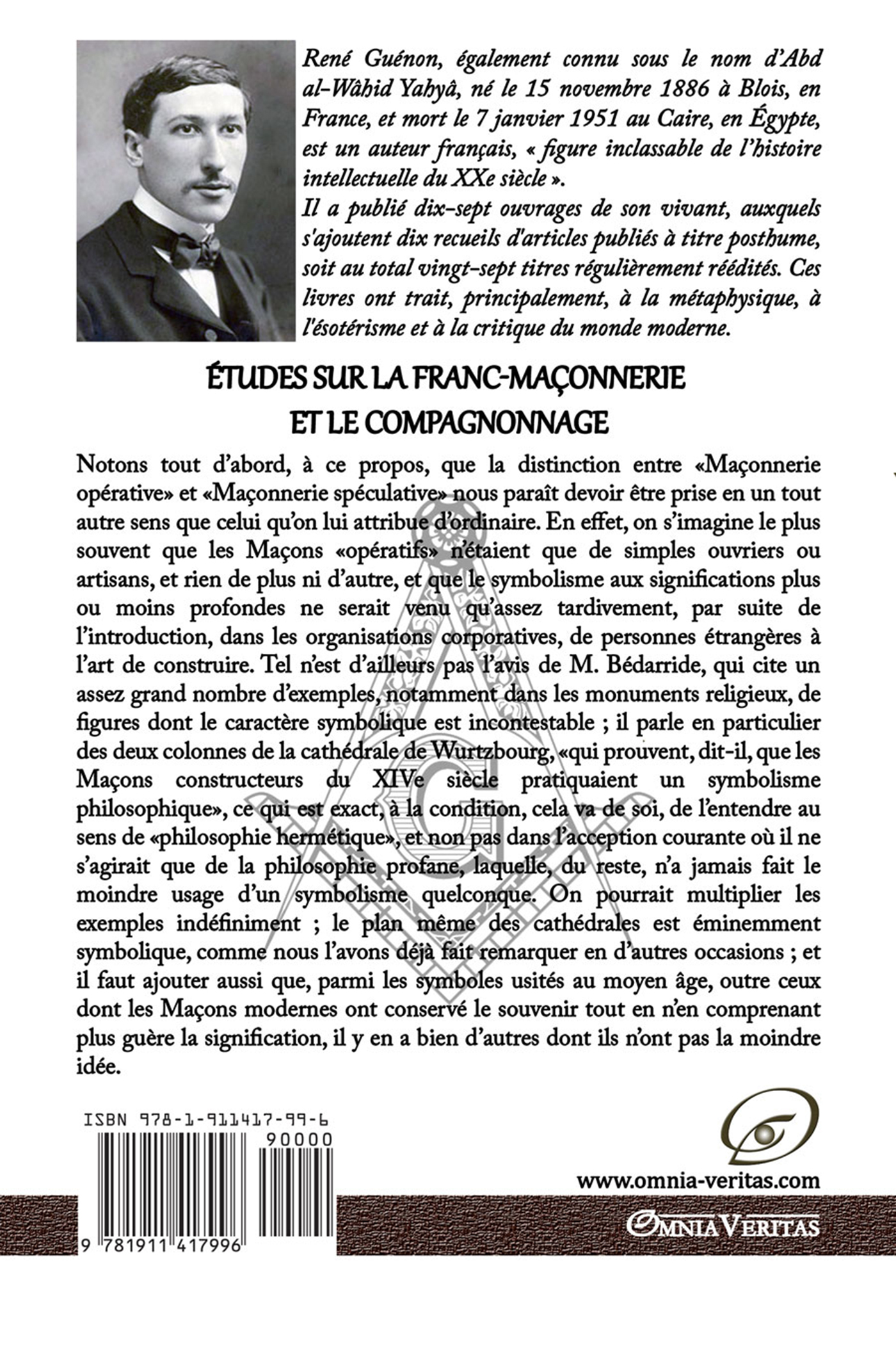 Études sur la franc-maçonnerie et le compagnonnage - René Guénon - OMNIA VERITAS