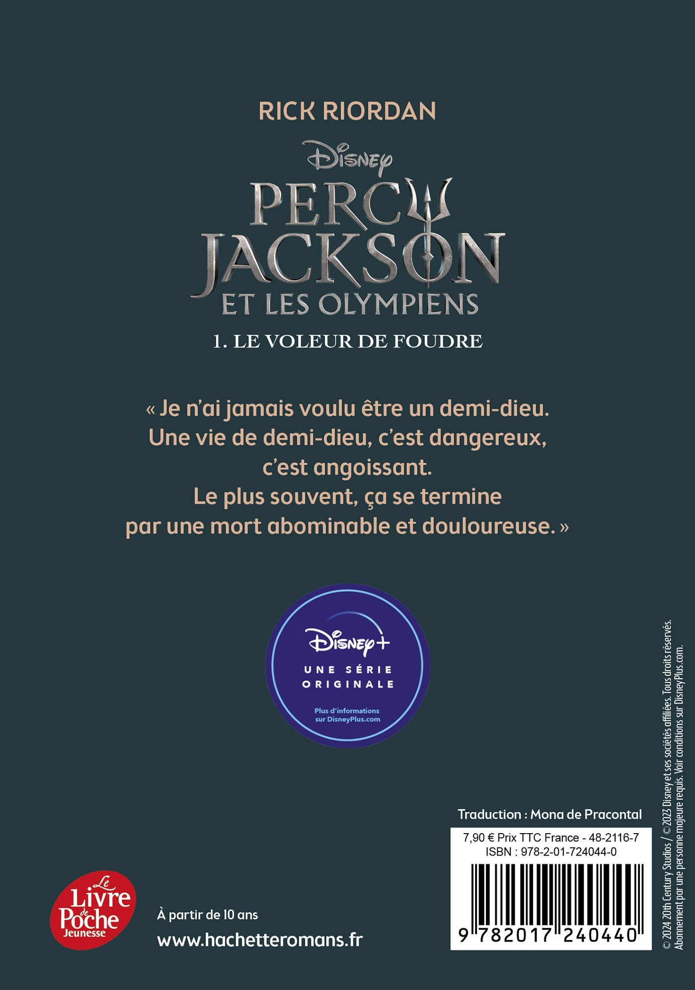Percy Jackson et les Olympiens (édition à l'occasion de la série Disney +) - Tome 1 - Rick Riordan - POCHE JEUNESSE