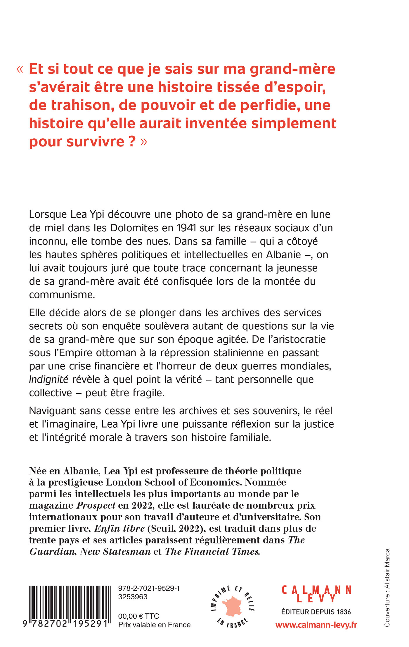 Indignité - Lea Ypi - CALMANN-LEVY