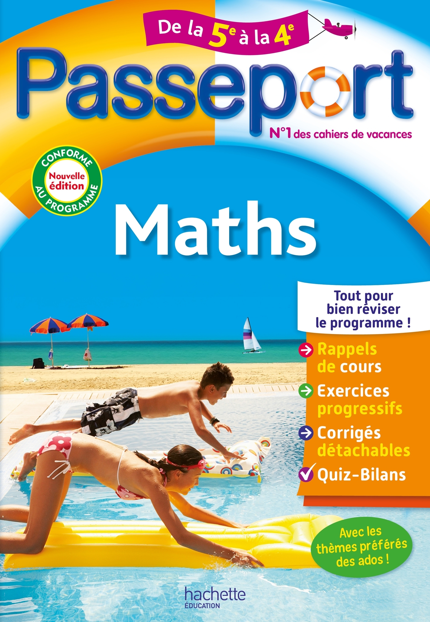 Passeport - Maths - De la 5e à la 4e - Cahier de vacances 2025 - Philippe Rousseau - HACHETTE EDUC