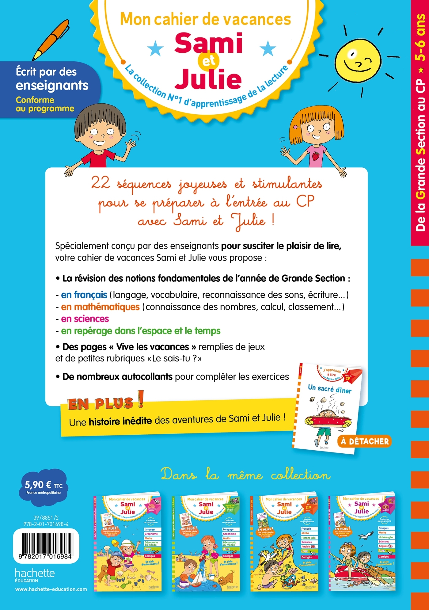 Sami et Julie - De la Grande Section au CP - Cahier de vacances 2025 - Stéphanie Neumayer, Philippe Razet, Isabelle Albertin - HACHETTE EDUC