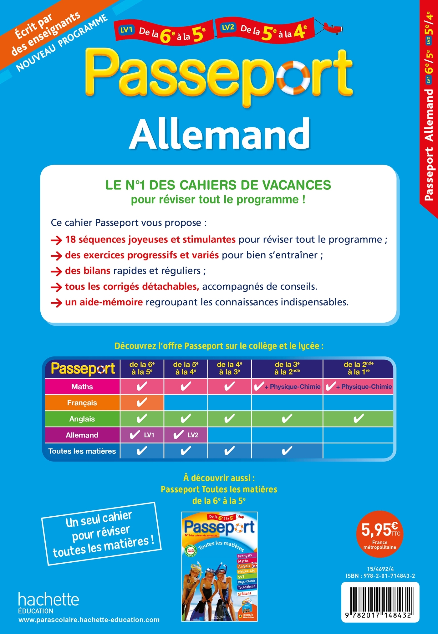 Passeport - Allemand - De la 6e à la 5e - Cahier de vacances 2025 - Marie-Christine Despas - HACHETTE EDUC