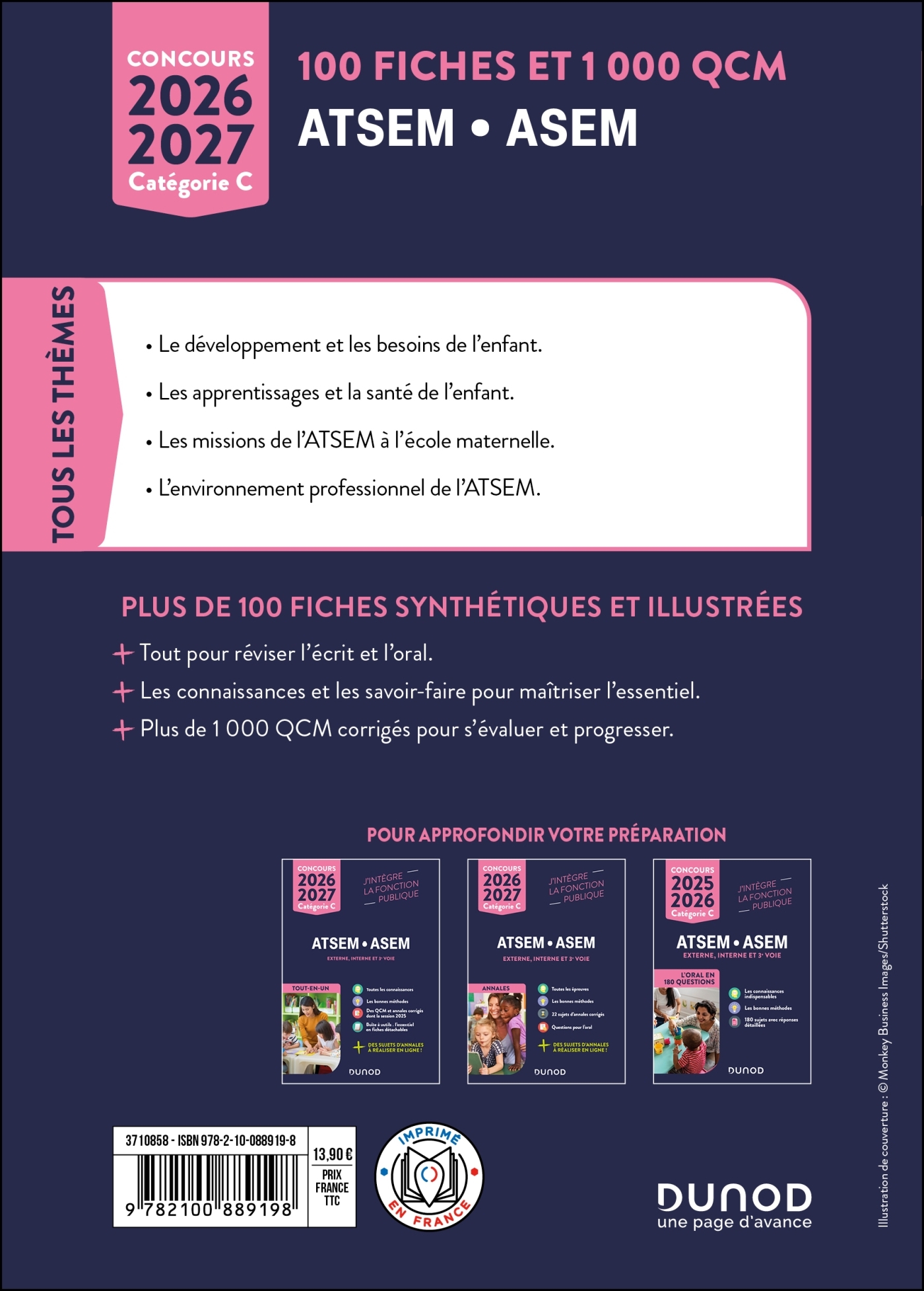 Concours ATSEM/ASEM - 100 Fiches et 1 000 QCM - 2026-2027 - Corinne Pelletier - DUNOD