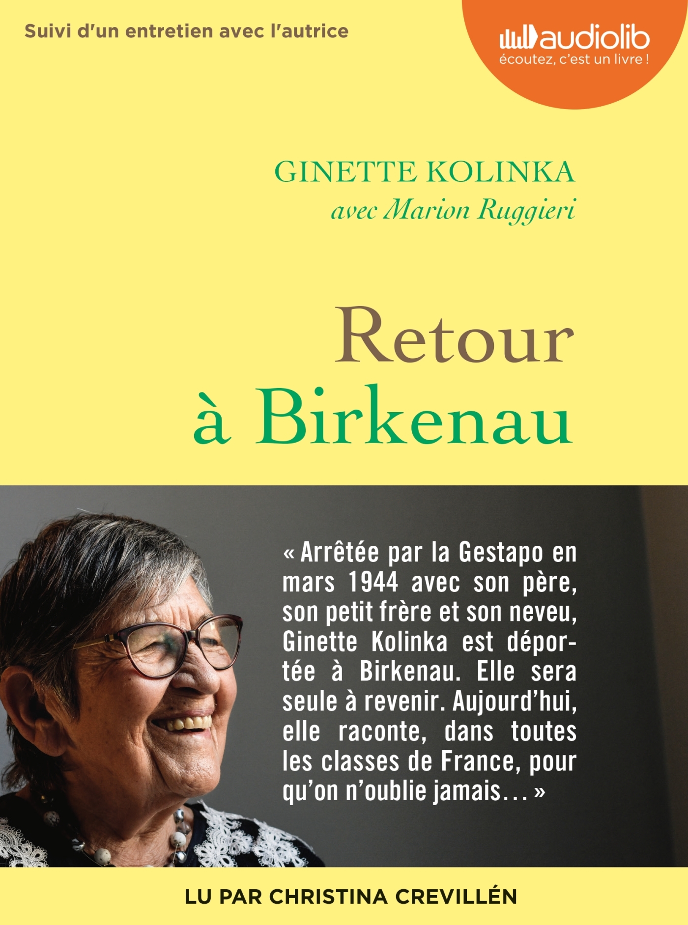 Retour à Birkenau - Ginette Kolinka, Marion Ruggieri, Christina Crevillén - AUDIOLIB