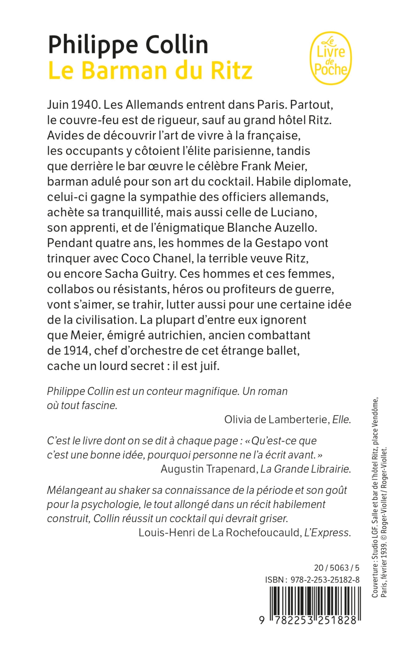 Le Barman du Ritz - Philippe Collin - LGF