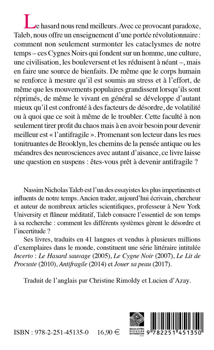 Antifragile [format poche] - Nassim Nicholas Taleb - BELLES LETTRES