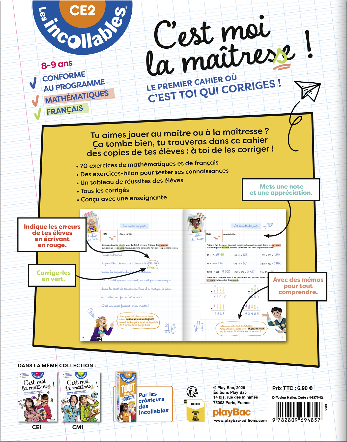 Les Incollables - C'est moi la maîtresse ! - CE2 8/9 ans -  Play Bac Éditions, MAUD LETELLIER - PLAY BAC