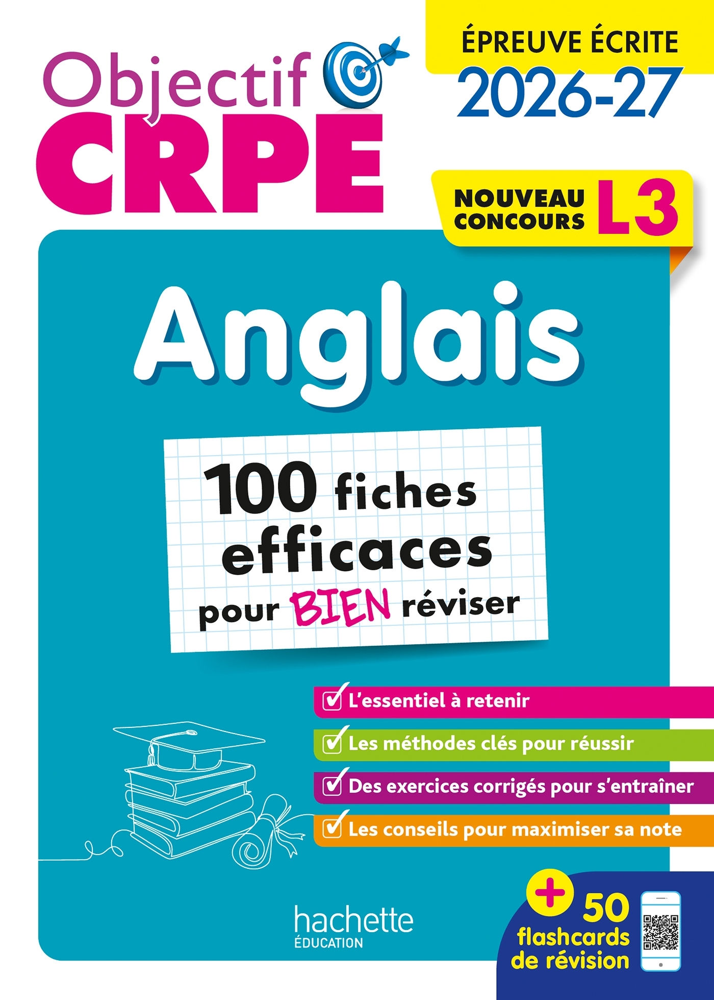 Objectif CRPE - Anglais - 100 fiches efficaces pour bien réviser - ép. écrite d'admissibilité L3 - Patrick Ghrenassia, Serge Herreman, Maëla Tocquer-Salaün, Pascaline Tissot, Lionel Roche, Nadège Tallet, Léa Massat, Florence Grimaldi, Hélène Masat, Mathie