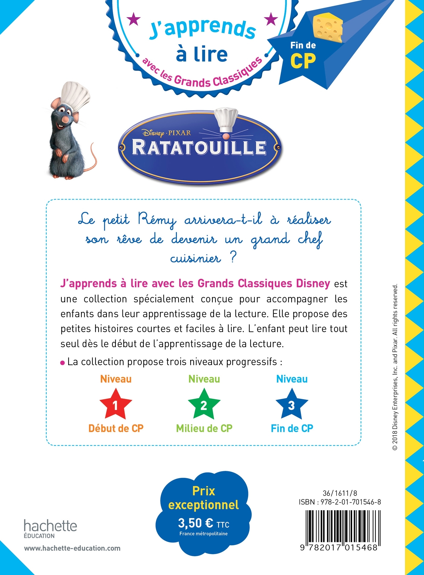 Disney - Ratatouille, CP Niveau 3 - Isabelle Albertin - HACHETTE EDUC