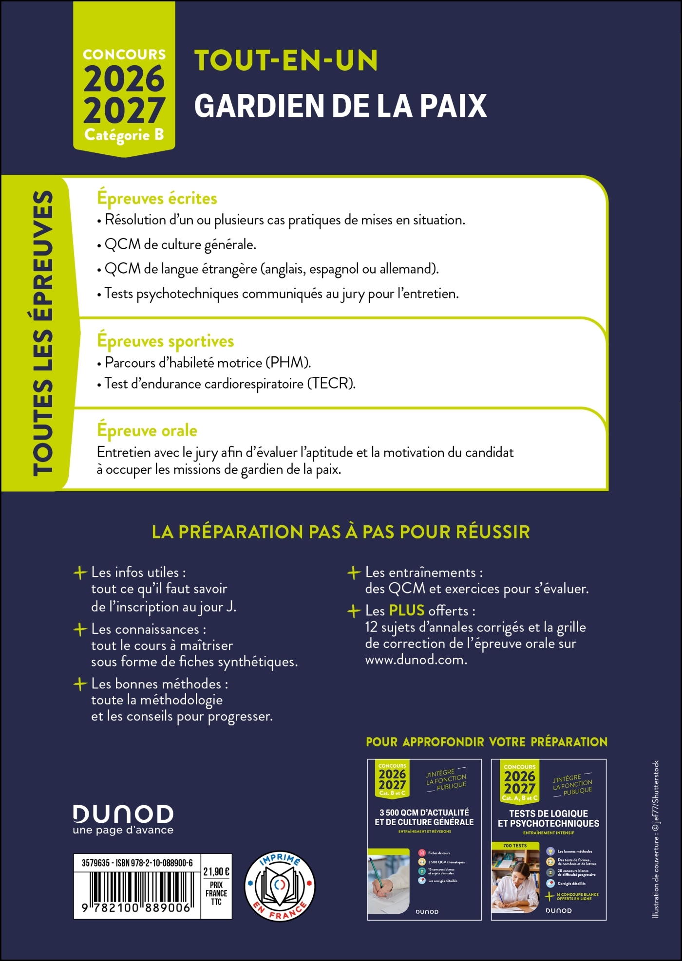 Concours Gardien de la paix 2026 - 2027 - Frederic Rosard, Yannick Lévêque, Nicolas Grenier, Benoît Priet, Delphine Belleney, Corinne Pelletier, Albert SOURFLAIS, Thibault Couarc'h - DUNOD