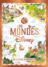 Art-therapie : les mondes disney  -  25 cartes a colorier