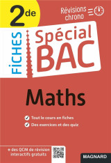 Fiches special bac : maths  -  2de bac 2022  -  tout le programme en 50 fiches, memos, schemas-bilans, exercices et qcm