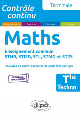 Controle continu  -  mathematiques  -  terminale technologique enseignement commun sthr, sti2d, stl, stmg et st2s