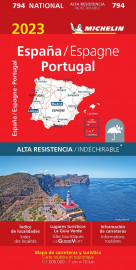 Carte nationale europe - carte nationale espagne, portugal 2023 - indechirable