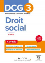 Dcg 3 - droit social - corriges 2023-2024