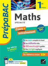 Prepabac cours et entrainement : maths, specialite  -  1re generale