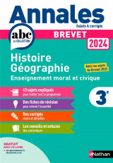 Annales abc du bac  -  sujets et corriges : hgemc  -  3e (edition 2024)
