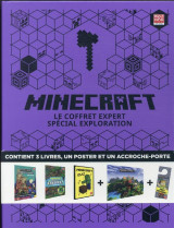 Minecraft - le coffret expert special exploration - trois livres, un poster et un accroche-porte