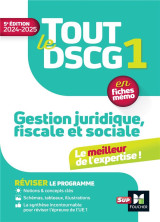 Tout le dscg 1  -  gestion juridique fiscale et sociale  -  en fiches memo (edition 2024/2025)