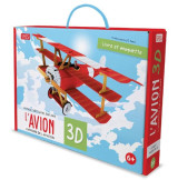 Voyage, decouvre, explore l'avion 3d l'histoire de l'aviation - livre et maquette