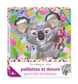 Paillette et dorure portraits d'animaux  - mini boîte avec accessoires