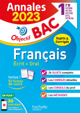 Annales objectif bac 2023 - français 1res stmg - sti2d - st2s - stl - std2a - sthr