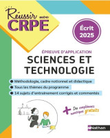 Crpe sciences et techno - épreuve écrite d'application - nouveau concours 2025