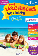 Mes vacances hachette - de la 4e à la 3e - cahier de vacances 2022