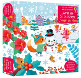 L'hiver en fête - mon petit coffret livre et 3 puzzles