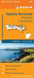 Carte régionale espagne nord-ouest : asturias cantabria