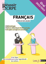 Français oral - epreuve de leçon - oral 2022 et 2023