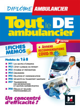 Tout le de - ambulancier - modules 1 à 8 en fiches mémos - dea - révision 3e édition