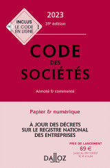 Code des sociétés 2023 39ed - annoté et commenté