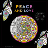 Black coloriage peace and love