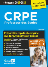 Crpe 2023-2024 - préparation rapide et complète aux épreuves écrites et orales - tout le cours en audio