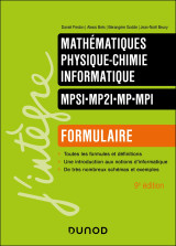 Formulaire mpsi-mp2i-mp-mpi - 9e éd.