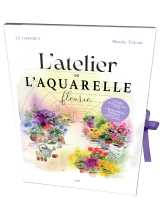 Pochette - l’atelier de l’aquarelle fleurie (1 livre et des feuilles papier aquarelle)