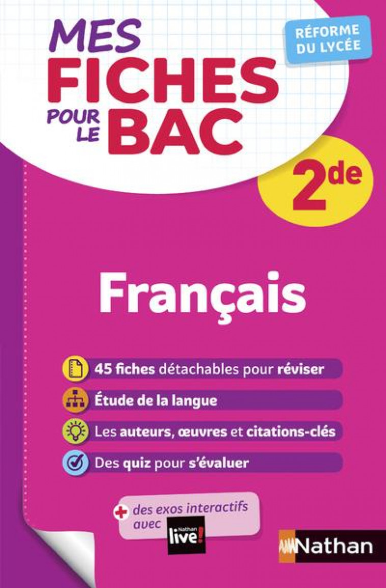 MES FICHES POUR LE BAC-FRANCAIS 2DE - CASSOU-NOGUES/HEBERT - CLE INTERNAT