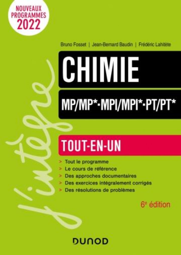CHIMIE TOUT-EN-UN MP/MP*-PT/PT* - 6E ED. - FOSSET/BAUDIN - DUNOD