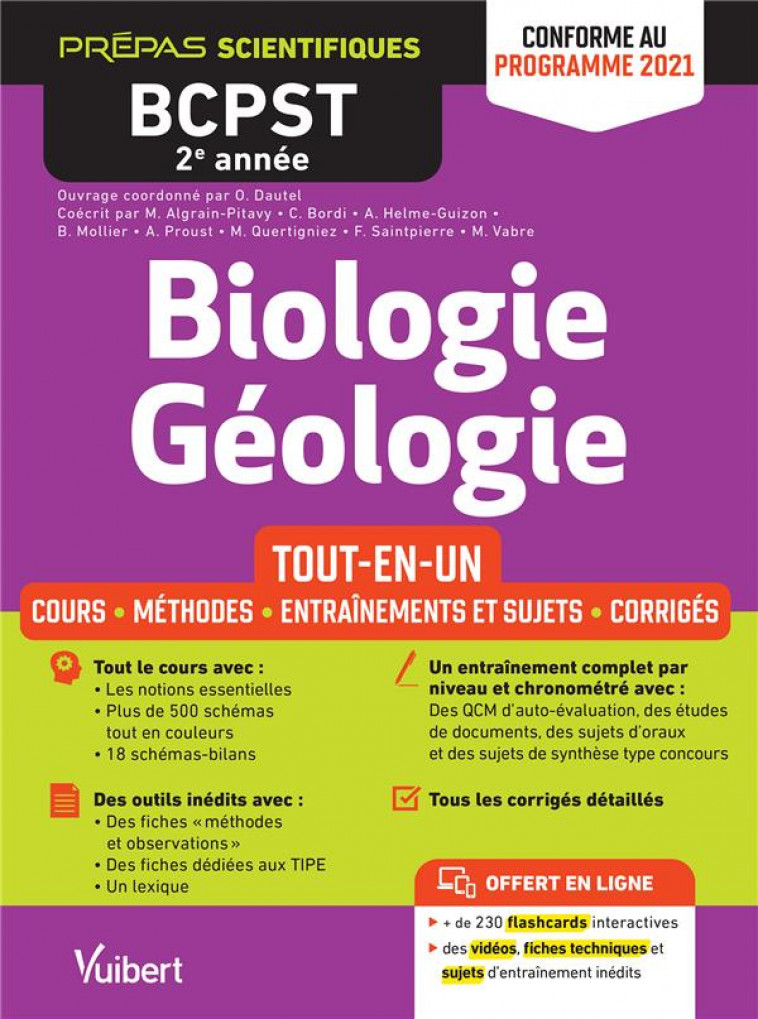 BIOLOGIE-GEOLOGIE BCPST 2E ANNEE - TOUT-EN-UN - CONFORME AU NOUVEAU PROGRAMME - COURS - SCHEMAS-BILA - BORDI/HELME-GUIZON - VUIBERT