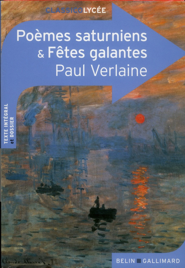 POEMES SATURNIENS & FETES GALANTES - VERLAINE PAUL - Belin