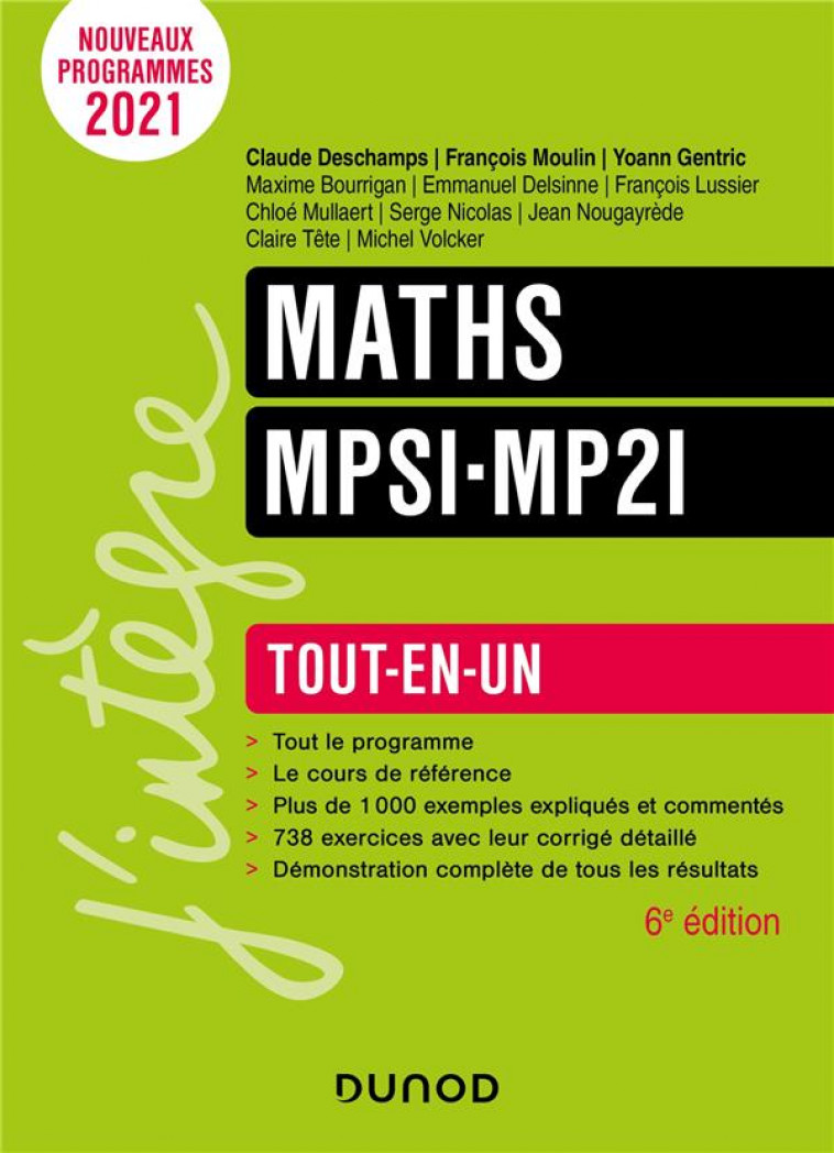 MATHS MPSI-MP2I - 6E ED. - TOUT-EN-UN - DESCHAMPS/TETE - DUNOD