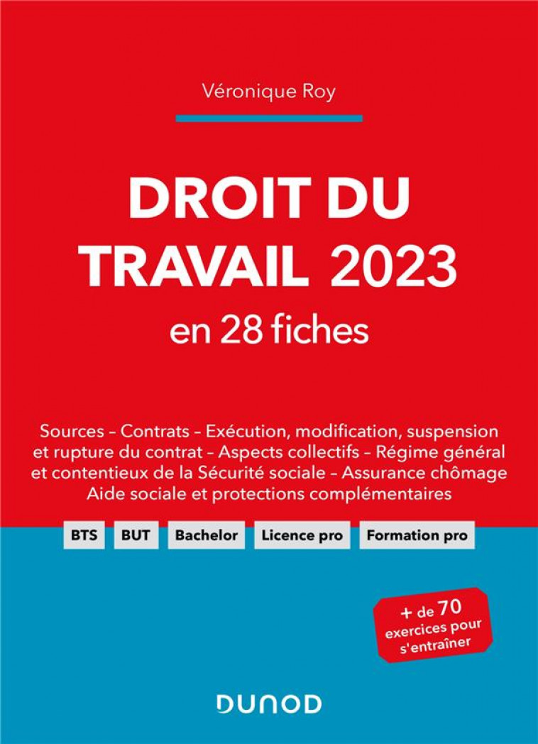 DROIT DU TRAVAIL 2023 EN 28 FICHES - ROY VERONIQUE - DUNOD